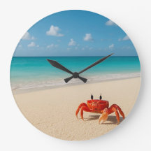 Ocean Time - Round Wall Clock (1 Crab)