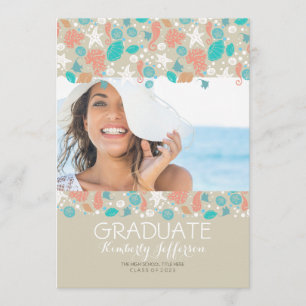 Ocean Treasures Beach Foto Graduation Party Einladung