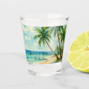 Ocean Tropical Beach Island Summer Wedding Schnapsglas