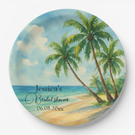Ocean Tropical Island Beach Brautparty Pappteller