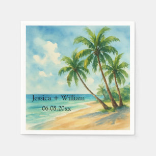Ocean Tropical Island Beach Hochzeit Vielen Dank Serviette