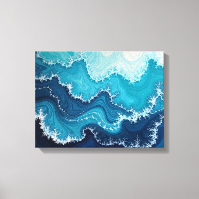 Ocean Veins – Deep Sea Fluid 16"x12" Abstract Leinwanddruck (Vorderseite)
