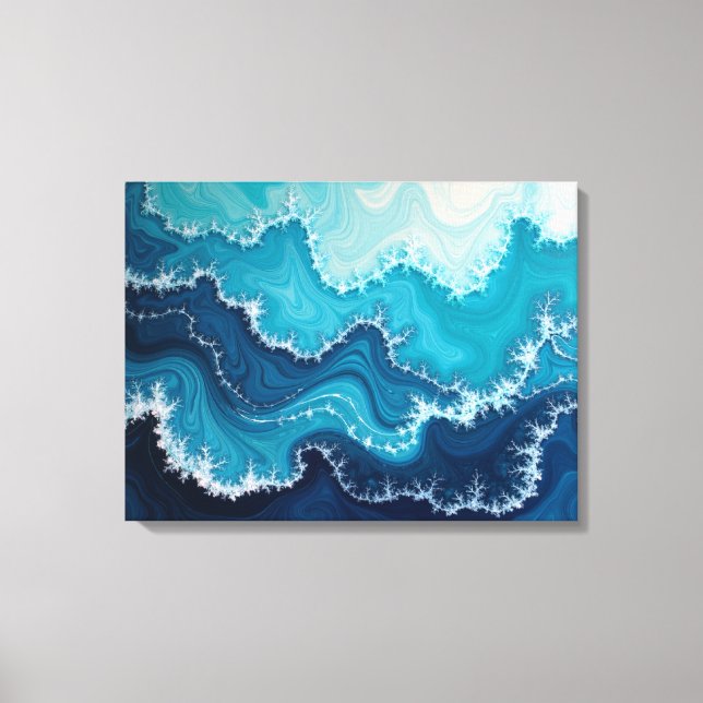 Ocean Veins – Deep Sea Fluid 24"x18" Abstract Leinwanddruck (Vorderseite)