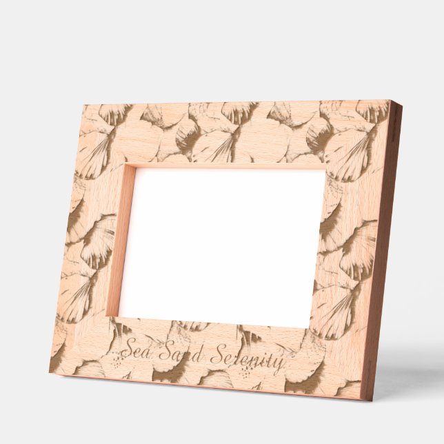 Ocean View Beach Serenity Sea Shells Geätzte Rahmen (Links)