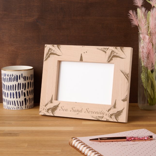 Ocean View Beach Serenity Starfish Geätzte Rahmen (Linke Ecke)