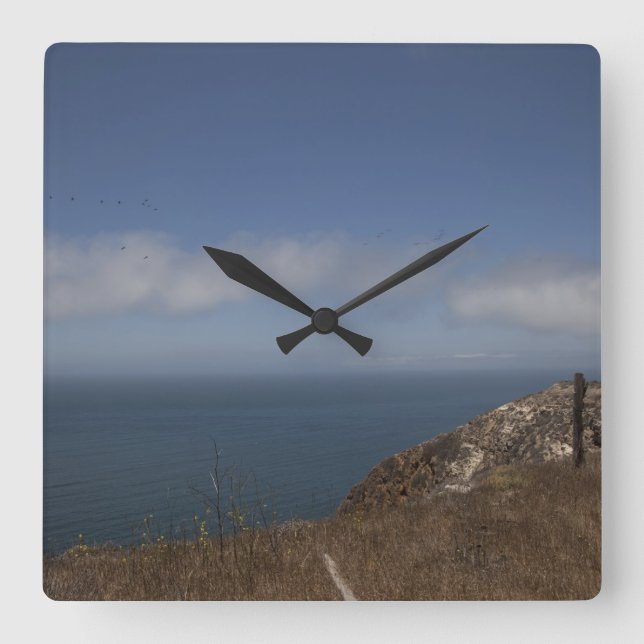 Ocean View Quadratische Wanduhr (Vorderseite)