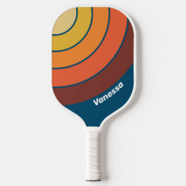 Ocean Vintage Vibe Circle Stripe with Name Pickleball Schläger
