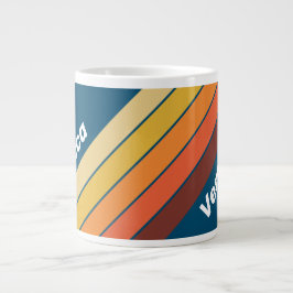 Ocean Vintage Vibe Stripes with Name Jumbo-Tasse