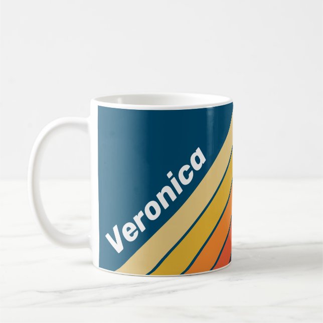 Ocean Vintage Vibe Stripes with Name Kaffeetasse (Links)
