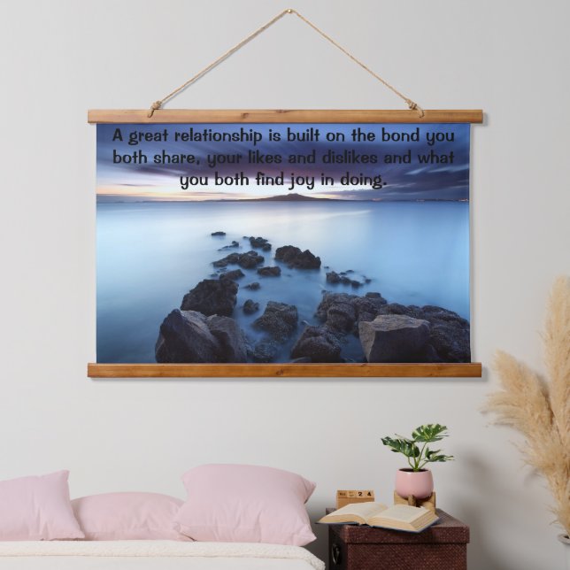 Ocean Walkway aus Steinen Wandteppich Mit Holzrahmen (Schlafzimmer)