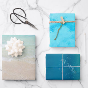 Ocean Water Beach Blue Sea Geschenkpapier Set