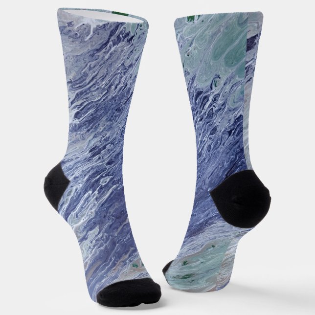 Ocean Water bemalt Art gemütliche Socken (Gewinkelt)