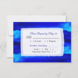 Ocean Water Blue Beachy Wedding RSVP Karte