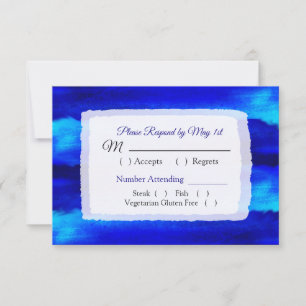 Ocean Water Blue Beachy Wedding RSVP Karte