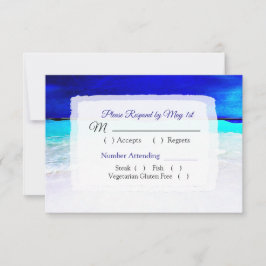 Ocean Water Blue Beachy Wedding RSVP Karte