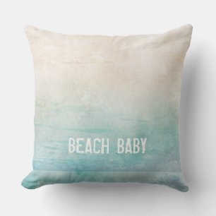 Ocean Watercolor BEACH BABY Sand Reisen Kissen