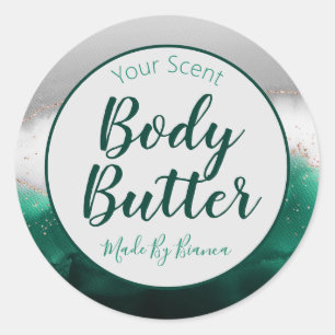 Ocean Watercolor Handmade Body Butter Creme Scrub Runder Aufkleber