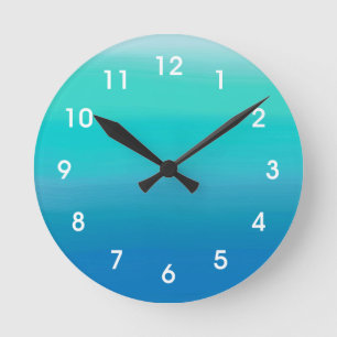 Ocean Watercolor Wall Clock Runde Wanduhr