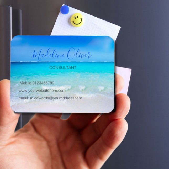 Ocean Wave Beach Blue Scene Moderne Magnet (Von Creator hochgeladen)