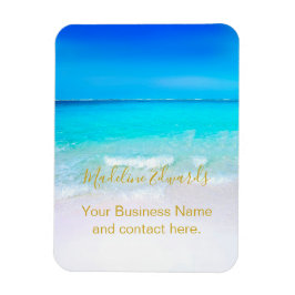 Ocean Wave Beach Scene Gold Moderne Magnet