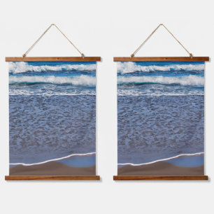 Ocean Wave Beach Shoreline Wandteppich Mit Holzrahmen