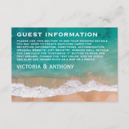 Ocean Wave, Beach Wedding Detail Begleitkarte