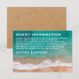 Ocean Wave, Beach Wedding Detail Begleitkarte