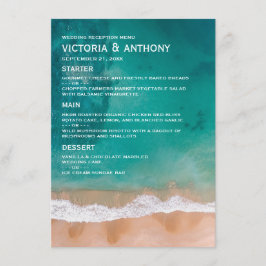 Ocean Wave, Beach Wedding Menu Menükarte