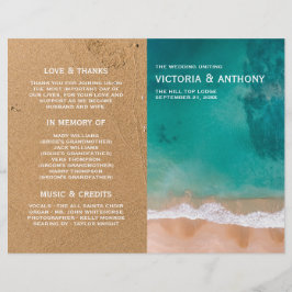 Ocean Wave, Beach Wedding Program