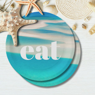Ocean Wave Eat Beach Party Dekoration Pappteller