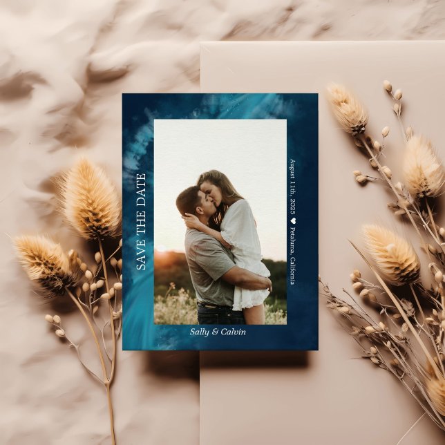 Ocean Wave Foto Save the Date Benutzerdefiniertes  Postkarte (Von Creator hochgeladen)