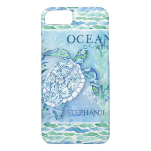 Ocean Wave Moderne Dreieck Muster Sea Turtle Case-Mate iPhone Hülle