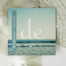 Ocean Wave QR Beruflich Monogram White