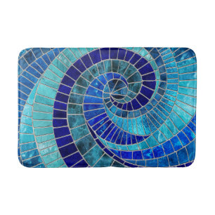 Ocean Wave Spiral Mosaik Art Badematte
