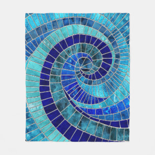 Ocean Wave Spiral Mosaik Art Fleecedecke