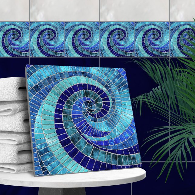Ocean Wave Spiral Mosaik Art Fliese (Von Creator hochgeladen)