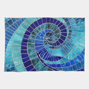 Ocean Wave Spiral Mosaik Art Geschirrtuch