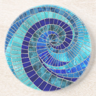 Ocean Wave Spiral Mosaik Art Getränkeuntersetzer