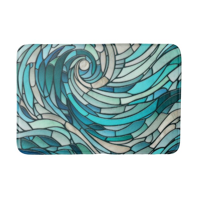 Ocean Wave Spiral Mosaik Badematte (Vorderseite)
