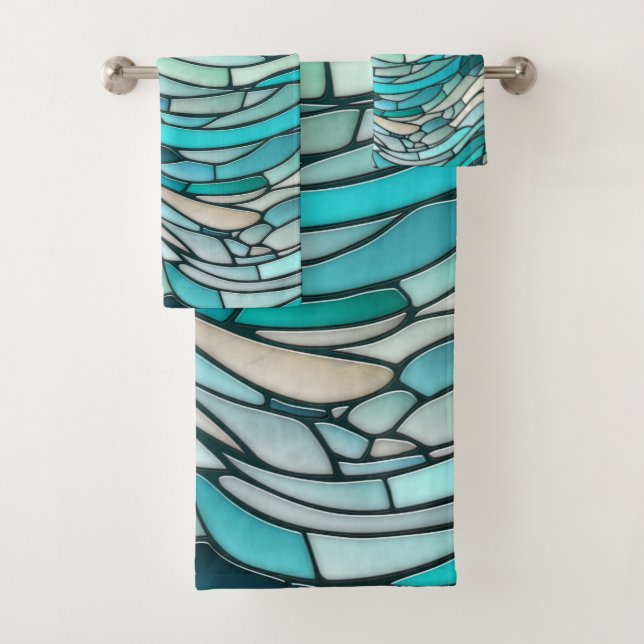 Ocean Wave Spiral Mosaik Badhandtuch Set (Insitu)