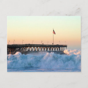 Ocean Wave Storm Pier Postkarte