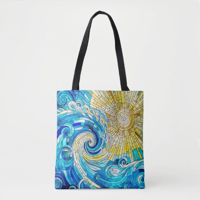 Ocean Wave Sun Mosaik Art (Vorderseite)