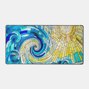 Ocean Wave Sun Mosaik Art Schreibtischunterlage