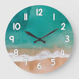 Ocean Wave Wall Clock – Sand and Sea Beach Home De Große Wanduhr