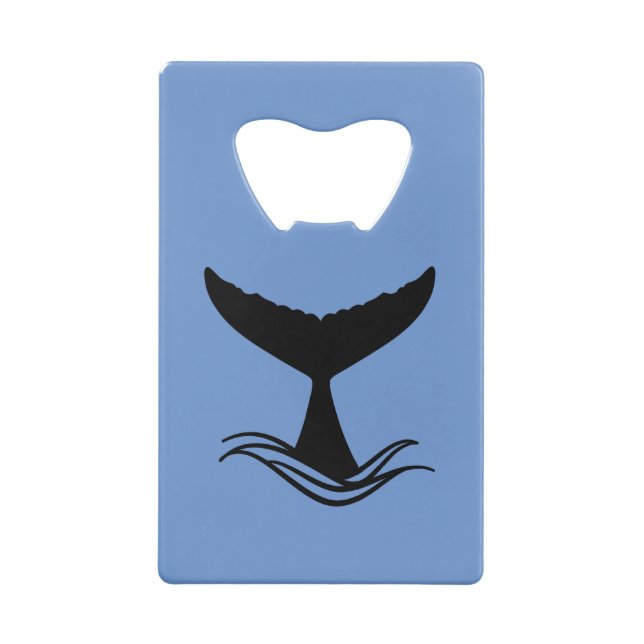Ocean Wave Whale Schwanz Silhouette Geldbeutel Flaschenöffner (Rückseite)