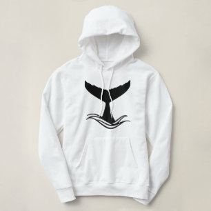 Ocean Wave Whale Schwanz Silhouette Hoodie