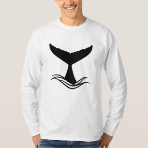Ocean Wave Whale Schwanz Silhouette T-Shirt