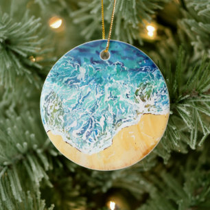 Ocean Waves am Strand Keramik Ornament