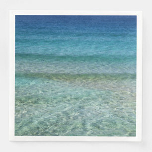 Ocean Waves Aqua Blue Abstrakt Art Paper Napkins Serviette