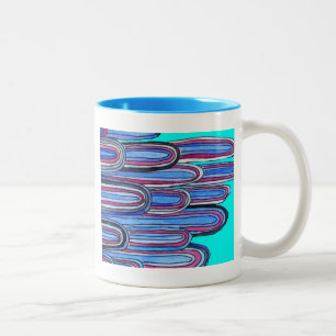 Ocean Waves Aqua Blue Muster Zweifarbige Tasse